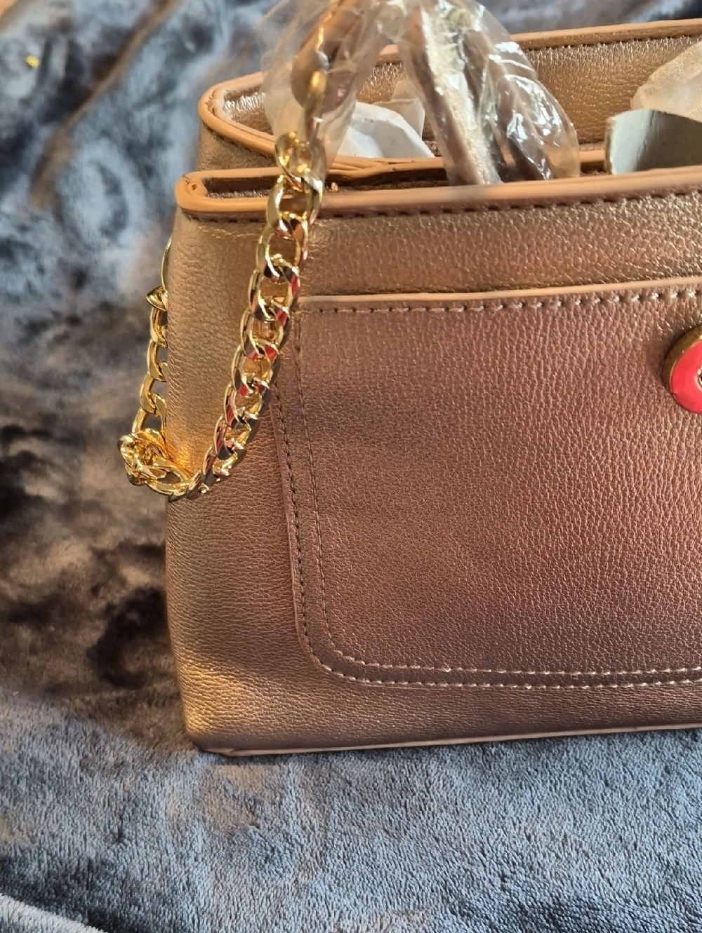 MKF Rose Gold Women’s Tassel Vegan Crossbody Bag New With Tags - Picture 11 of 16
